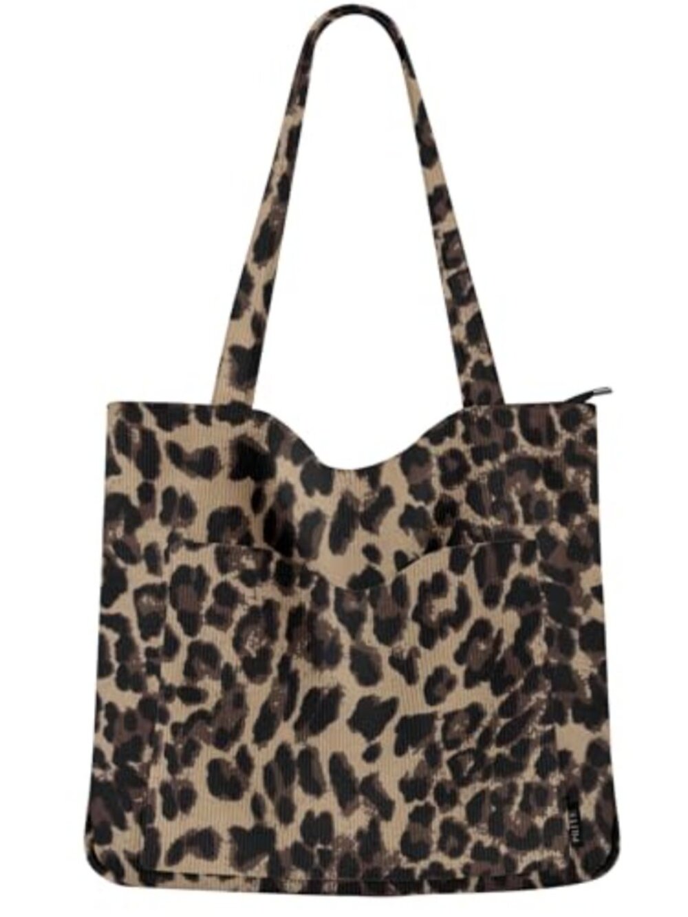 Corduroy Shoulder Tote Bag Large Zipper Pockets Women Handbag Travel Work